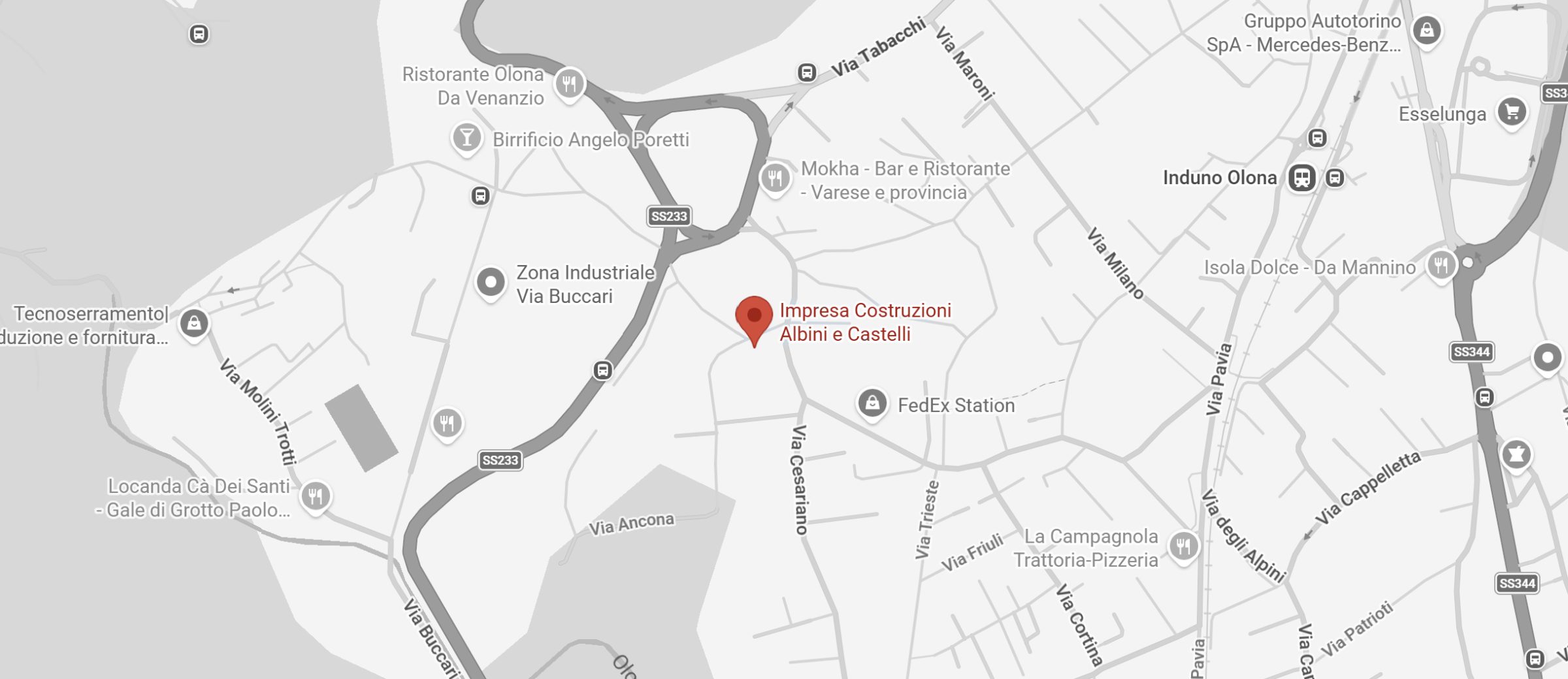Mappa: Impresa Costruzioni Albini e Castelli, Via Ancona 3, Induno Olona (VA)
